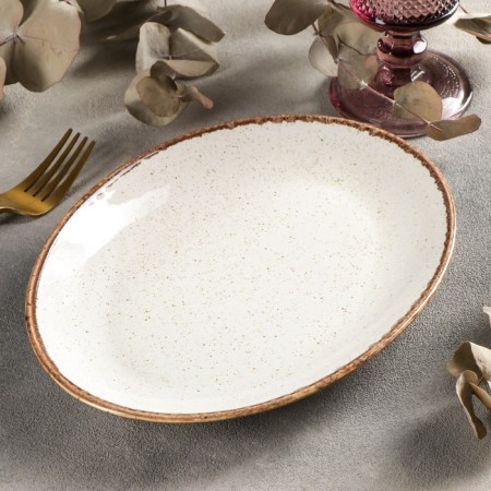 Oval Beige dish, 19 × 24 cm, beige color-2