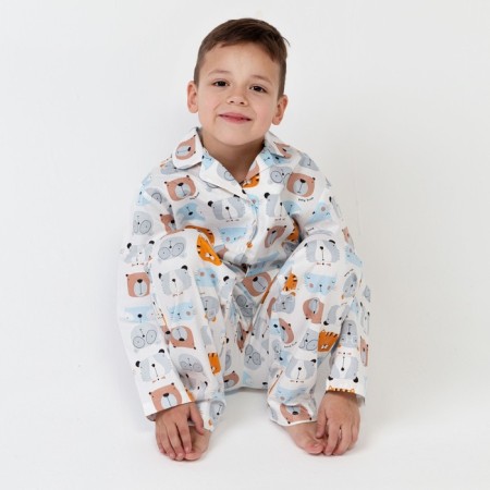 Pajama nursery (shirt, trousers) kaftan "animals" p. 110-116, white-10