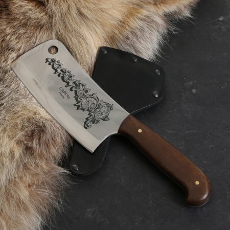 Caucasian knife, cutting "saigak" with a cover, steel - 40x13, handle - nut, 14 cm-9