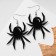 Acryl Earrings "Halloween" Spider, black color in silver