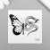 Tattoo on the body Black "Butterfly with a snake" 6x6 cm
