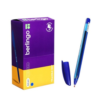 Ballic handle 0.7 mm, Triangle 100t, blue ink, three -sided, needle rod-8