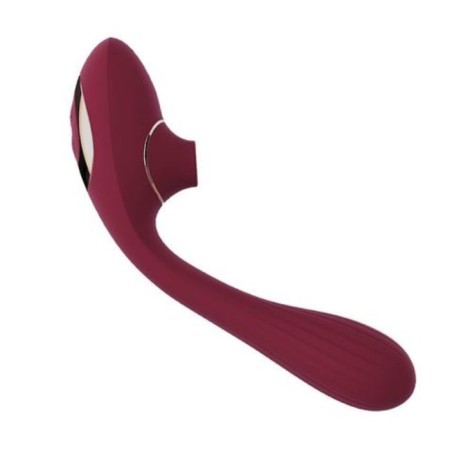 Vibrator Oka-Fucks, with vacuum-wave clitoris stimulation, 20 modes, burgundy