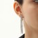 Set 2 objects: earrings, necklace "ice" path, white color in silver, 30 cm