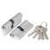 Ax100.60 mm cylinder mechanism, 25x10x25, 5 keys, chromium color