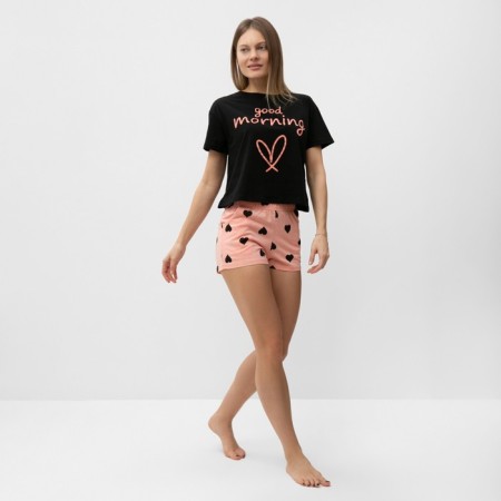 Female homemade set (T -shirt/shorts), color peach, size 46-2