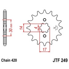 Звезда ведущая, JT 249.13, цепь 420, 13 зубьев
