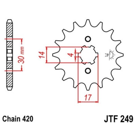Leading star, jt 249.13, chain 420, 13 teeth