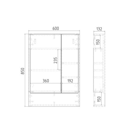 Viant mirror “Malta 60” 600x134x850 mm, right/left, without light-4
