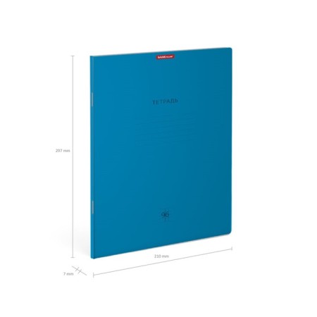 A4 notebook, 96 sheets in the cage on the grade of Erichkrause Neon "Classic", cover coated cardboard, offset unit, whiteness 100%, blue-2