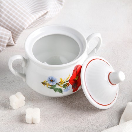 Sugar "Maki Red", 450 ml, with a lid, mix-3