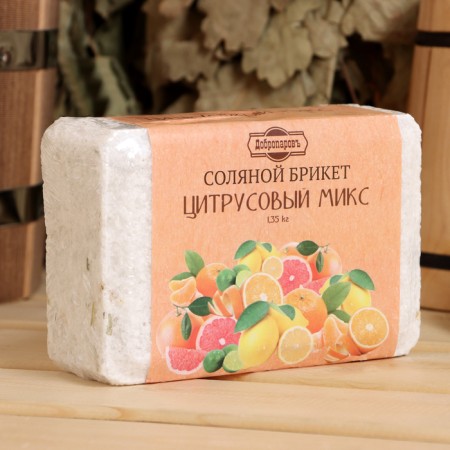 Salt bricket "Citrus mix" Orange, lemon, tangerine 1.35 kg "Dobroparov"-1
