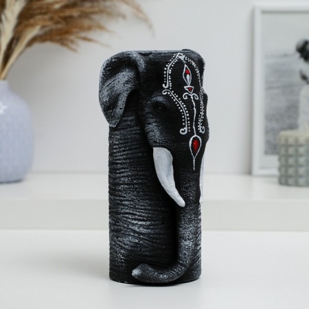 Figure "Elephant Hathi" gray with painting, 20cm