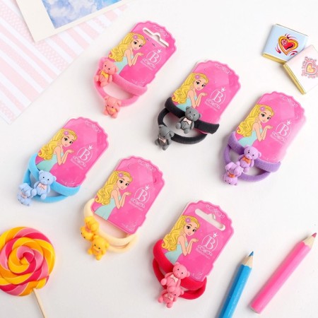Hair gum "Funny animals" (set 2 pcs) Teddy bear, 2 cm, mix-2