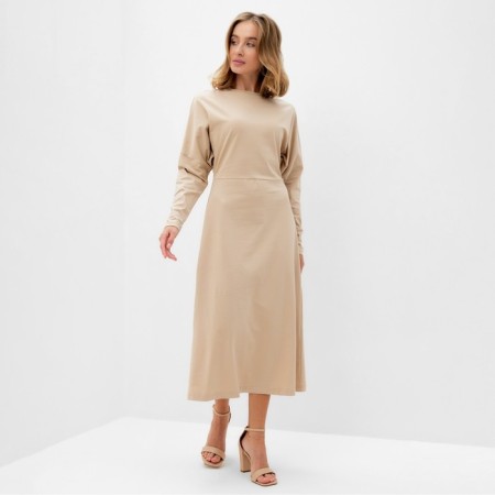 Dress female knitwear minku: Basic line beige color, rr 42