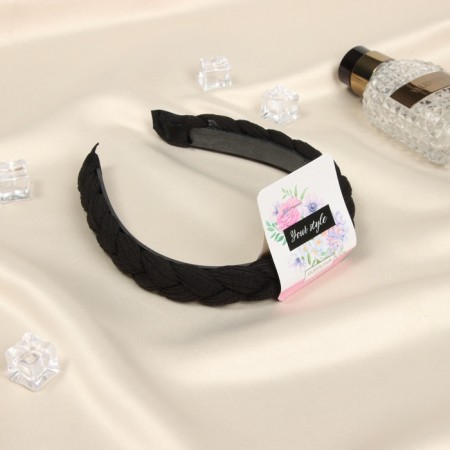 Hair rim "jeannet" braid volume, 2 cm, black-1