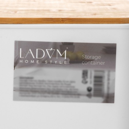 Storage container with lid and handles LadoM "Natural", 36 × 25 × 16.5 cm, white color-5