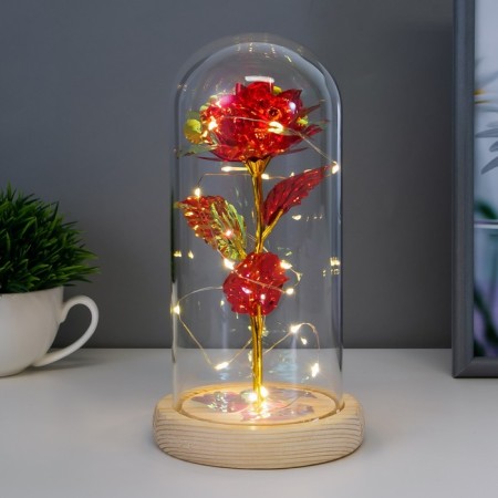 Nightlight "Red Flower" LED from batteries 3haaa 11x11x21.5 cm Risalux-1