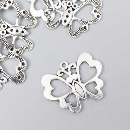 Decor for creativity Metal "Butterfly with Eyes" silver 2.5x3.1 cm-1