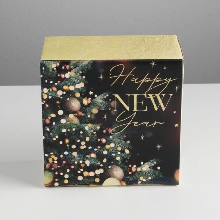 Folding box "Pressent", 15 x 15 x 7 cm, new year-5