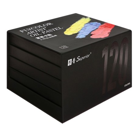 Oil pastel, in a paper holder, in a cardboard box, 120 colors-1