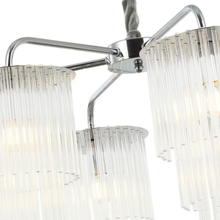 Suspended chandelier Imposio 6xe14 40w, size 80x80x61-150 cm, color chromium-1