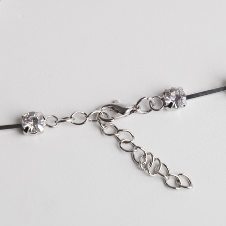 The necklace with pearls “chain” improvisation, ball No. 8, white color in silver, l = 40 cm-2