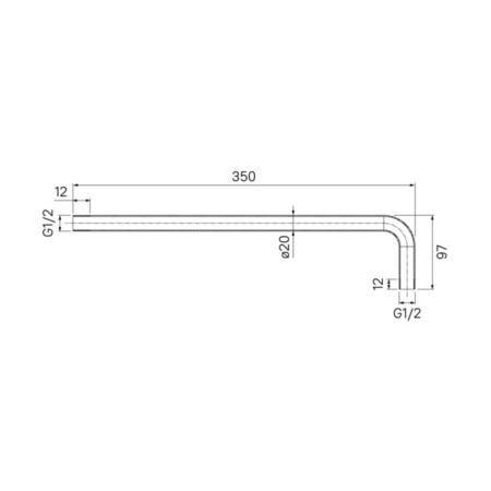 Holder for the upper shower IDDIS 001bb35i61, 350x21x97 mm, black-4