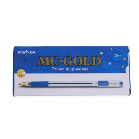 Ballic handle munhwa mc gold, node 0.5 mm, blue ink, barcode on the handle-9