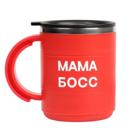 Thermal circle, 450 ml, campaign "Mom Boss", retains heat 2 hours, red-1