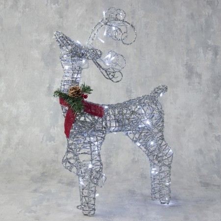 LED figure "Deer", 30 × 60 × 12 cm, metal, 220 V, glow of white