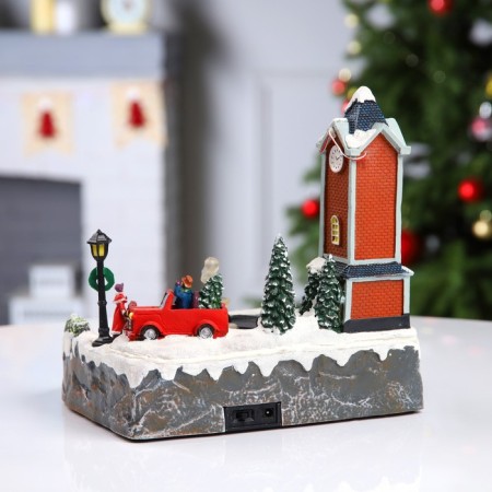LED figure "Town Hall" 25.5 × 25.5 × 21 cm, polystone, USB, glow of multi-2