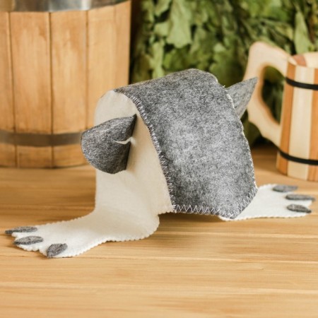 Bath cap with children's applique "cat", felt, economy