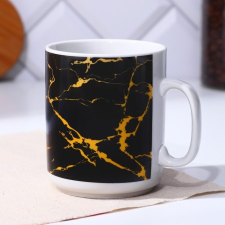 Ceramic mug "Real man", 300 ml, black color-2