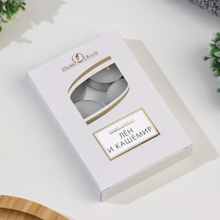 Набор свечей чайных ароматизированных "Лен и кашемир", 6 шт, 12 гр-3