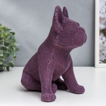 Polystone souvenir "French bulldog violet" lamb sits 19.5x12x16 cm-1