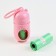 Container with packets for cleaning for dogs (2 rolls of 15 bags), 9.5 x 5 x 5 cm, pink