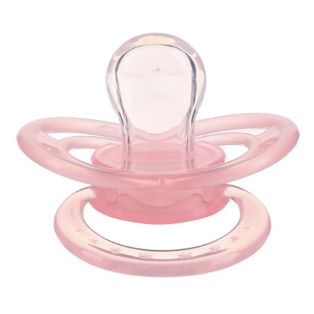 Nipple is an orthodotynic dummy, with a cap, +12 months, pink-6
