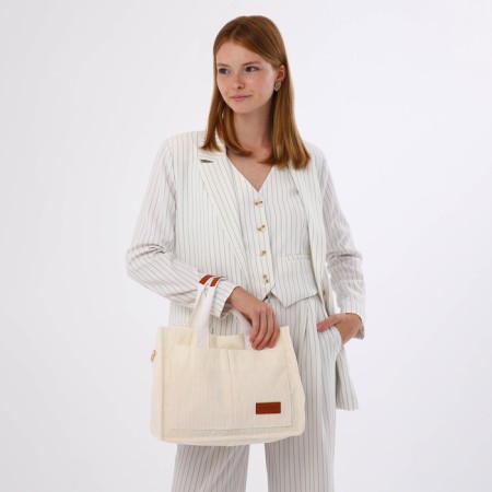 Youth bag with zipper, milk color-10