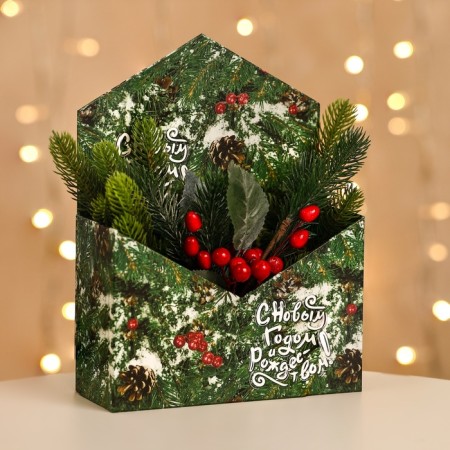 Gift envelope "Happy New Year and Merry Christmas", 18 x 24 x 7 cm
