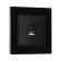 Socket with USB-A + usb-C connectors, 2.1 A, 5V, TOT GLOSSY GLASS, hidden, glass, black