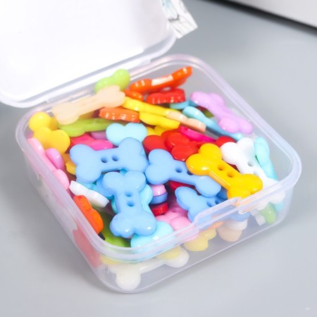 Buttons plastic 2 punctures "Bone" 1x1.8 cm set 80 pcs mix 2x5x5x5.5 cm-4