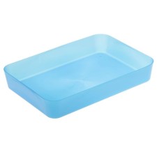 Tray for stationery, large, Istanm, tinted, blue