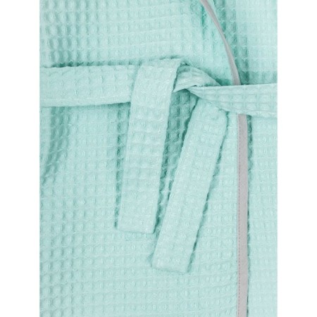 Халат детский с капюшоном Amarobaby Waffle, рост 122-128 см, цвет мятный-10