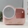 Cosmetics box Plastic, mirror with light pink backlighting 37.5x22x31 cm