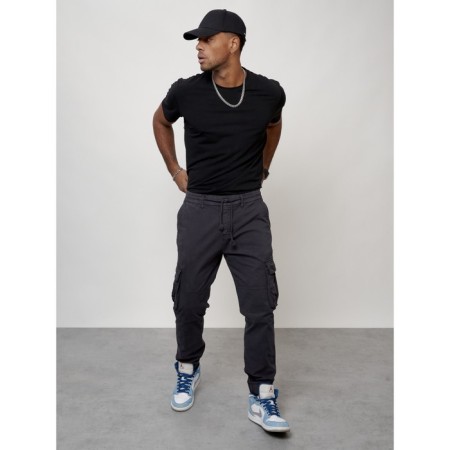 Cargo jeans men, size 48, dark gray color-6