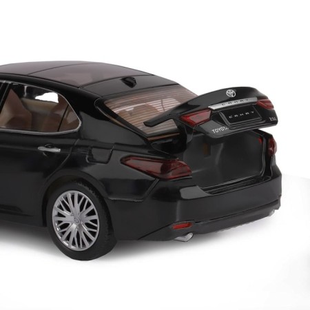 Metal machine Toyota Camry, 1: 32, Inerts, light and sound effects, doors open, black color-6