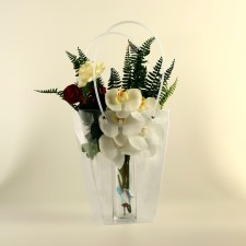 Flower bag is transparent, moisture -resistant, 26x24x12 cm
