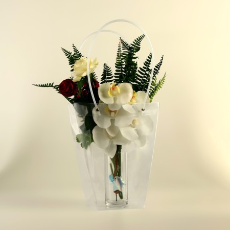 Flower bag is transparent, moisture -resistant, 26x24x12 cm