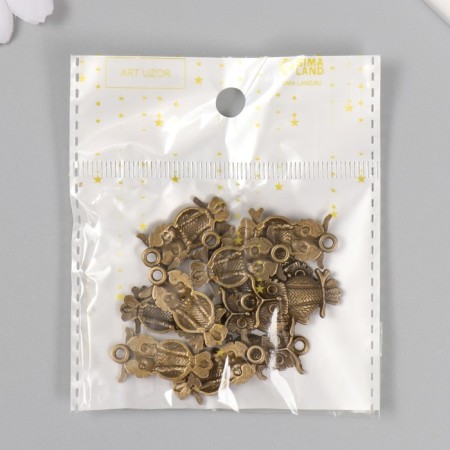 Decor Metal for creativity "Owl on a branch" under the brass (CG1216) 2.2x1.7 cm-6